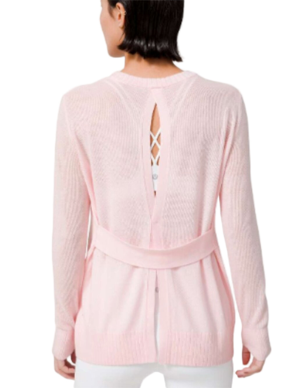 Lululemon Pink Glow Cashlu Sweater Size 8 Relaxed Fit Cashmere Blend - Picture 2 of 12